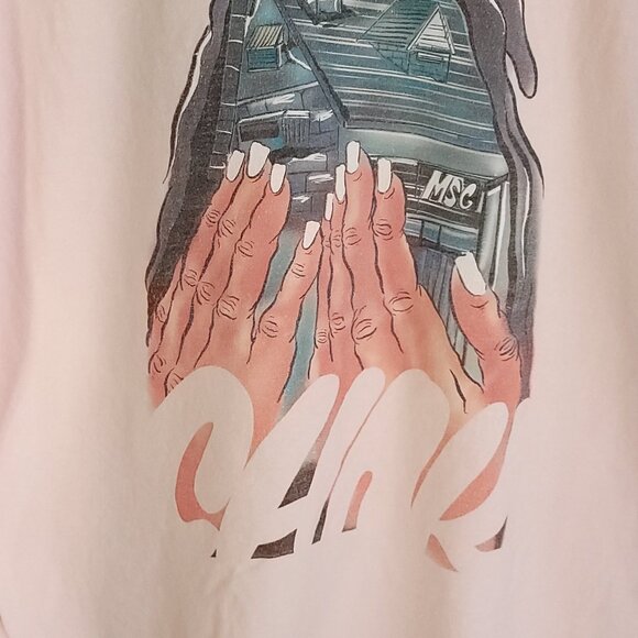 Port & Company Graphic T-Shirt Men's XL Pink Hands Over House Face - Picture 9 of 12